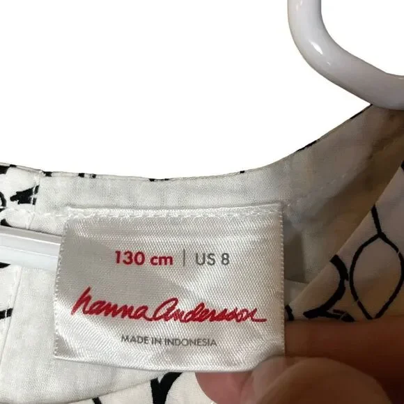 Hanna Andersson black and white flower print dress size 8 - Picture 9 of 9